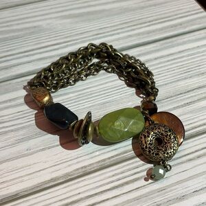 Lia Sophia stretch and chain funky dangle bracelet